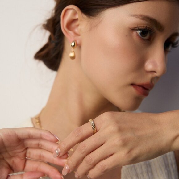 ✨ Artisan Original Braided Wheat Cuff Ring | S925 Gold Adjustable - Picture 3 of 9